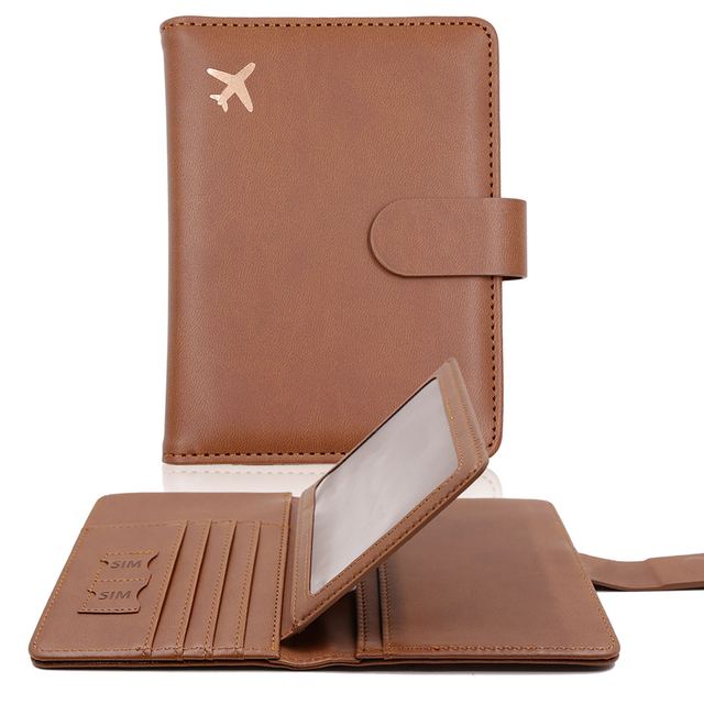 Passport Cover PU Leather Man Women Travel Passport Holder With Credit Card Holder Case Wallet Protector Cover Case