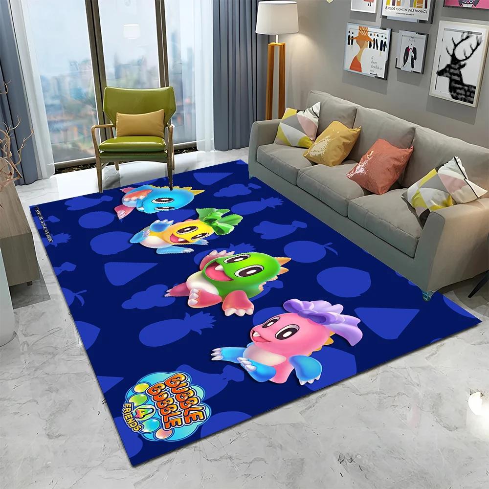Tappeto Tappetino Decorativo per Casa Soggiorno Camera da Letto Divano Zerbino, Tappeto per Area Giochi Bambini Tappetino Antiscivolo, Gioco Cartoon Bubble Bobble Tappeto per Gamer