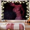 Romantic Anime Couple Tapestry Wall Hanging Night Embrace Silver Hair Manga Aesthetic Wall Art Indie Bedroom Decor