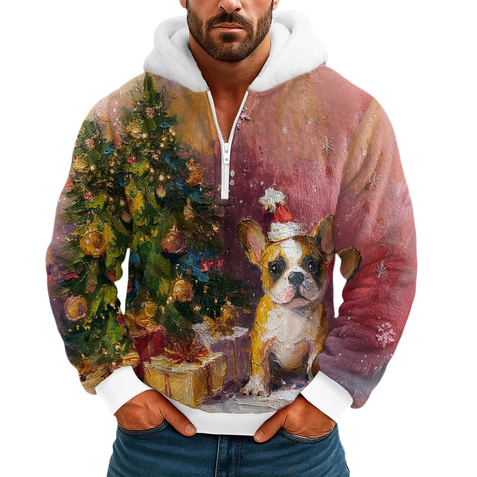 

Men s Leisure Half Zipper Hooded Hood Long Sleeves Hoodie S киноварь