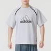 Adidas Badge Of Sport Logo Letter Crew Neck Breathable Striped Raglan Short Sleeve T-Shirt Men T-Shirts Gray IM7839