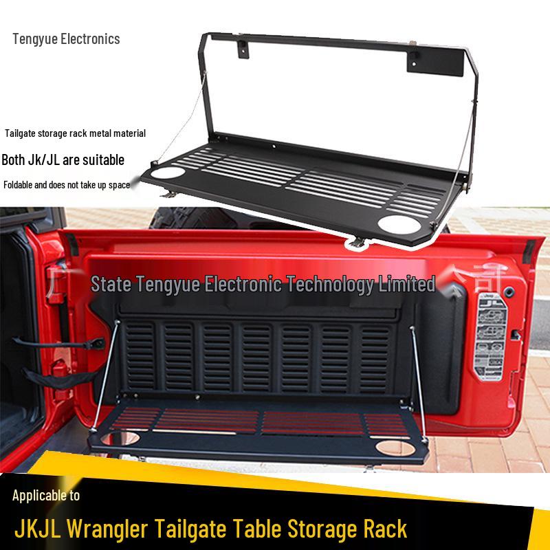 Wrangler JKJL Tailgate Table and Metal Storage Rack for Modified Cars