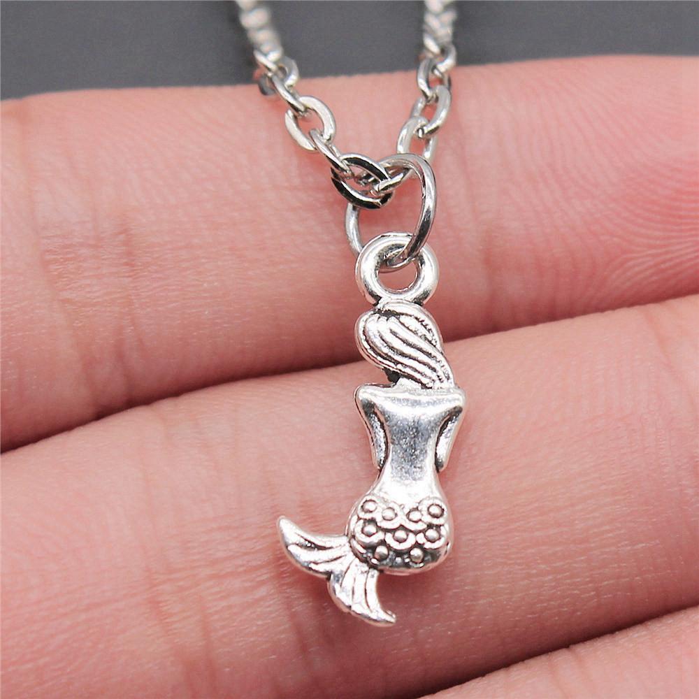 

Mermaid Dolphin Necklace On The Neck 43cm Chain Boys Jewellery Wedding Anniversary Cool Cheapest Items A14-1pcs-20x7mm