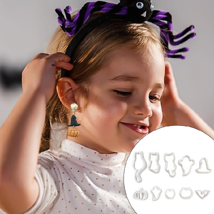 10 Pieces Pumpkins Clay Cutter Molds Halloween Series Clay Earring Cutter Easy To Use Pottery Tool Clay Cutter Molds