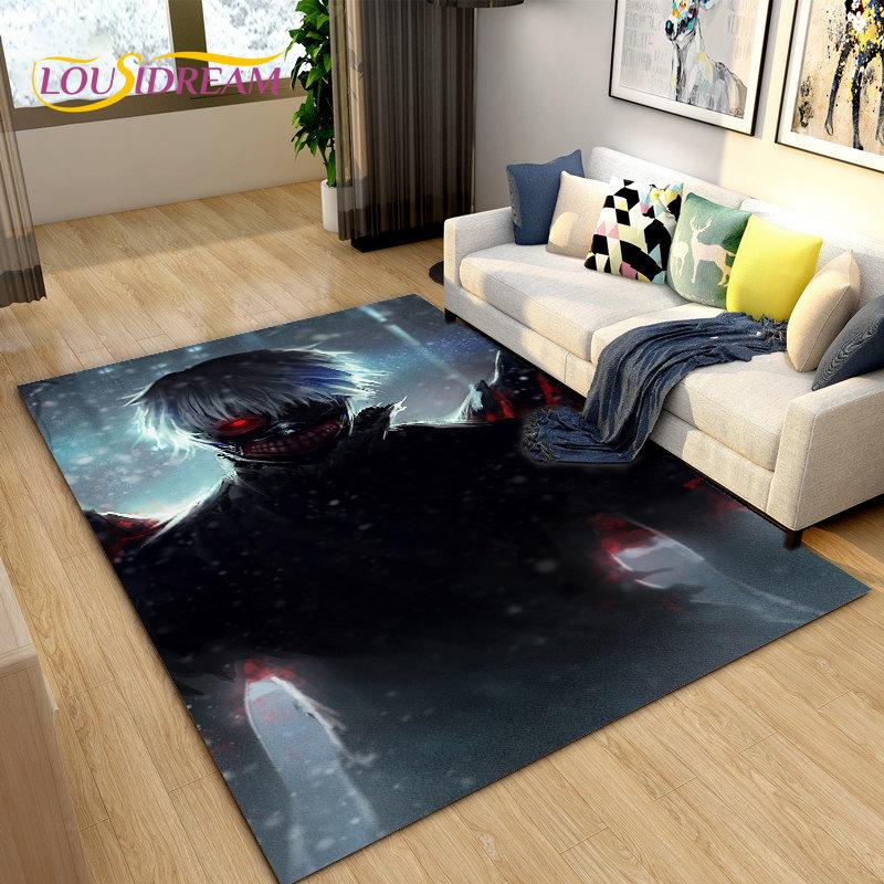 Tokyo Ghoul Japan Anime Cartoon Area Rug,Carpet Rug for Living Room Bedroom Sofa Doormat Decoration, Kid Play Non-slip Floor Mat