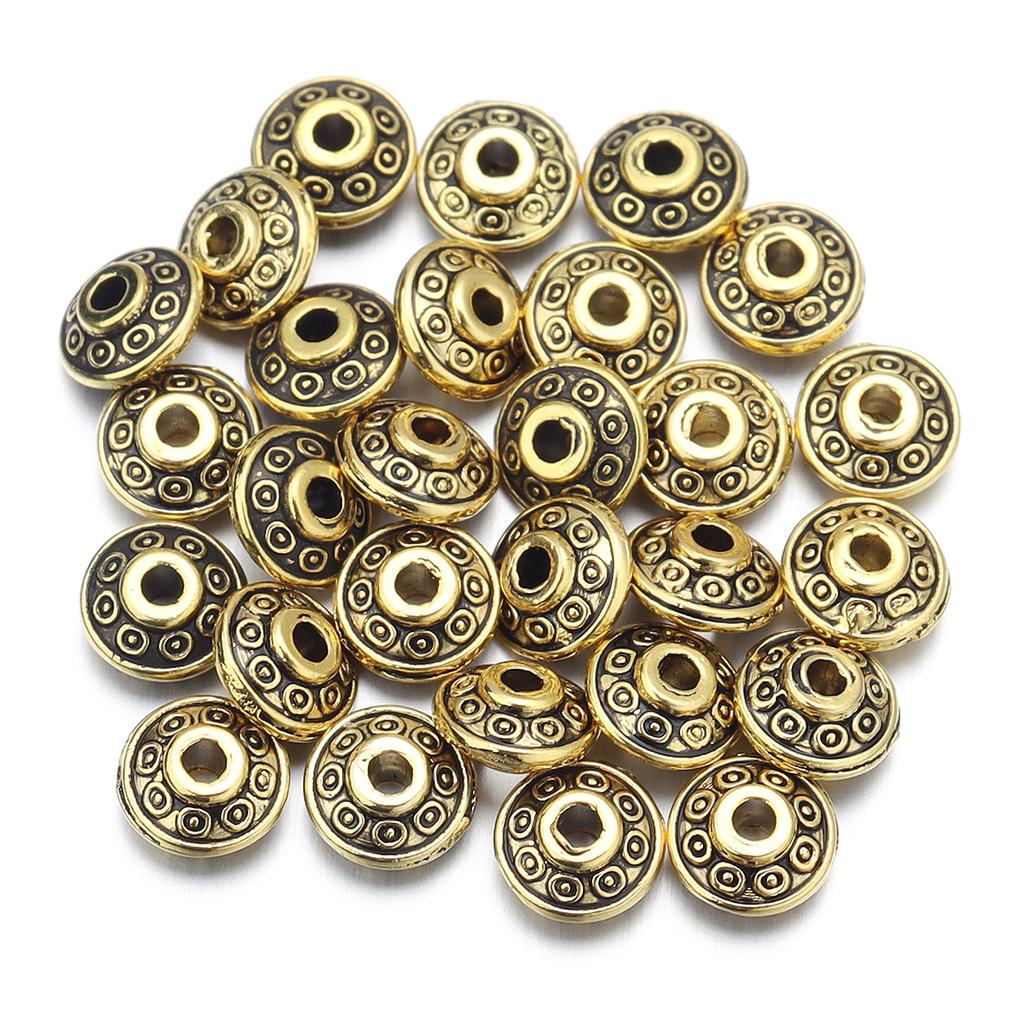 50 Stück/Los 6,5x3,5mm Vintage Legierung Abstandshalter Perlen Metallperlen Lose Perlen Für Schmuckherstellung DIY Armband Halskette Zubehör