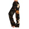Women's Halloween Print Elastic Waist Drawstring Pajama Pants for Casual and Sleepwear