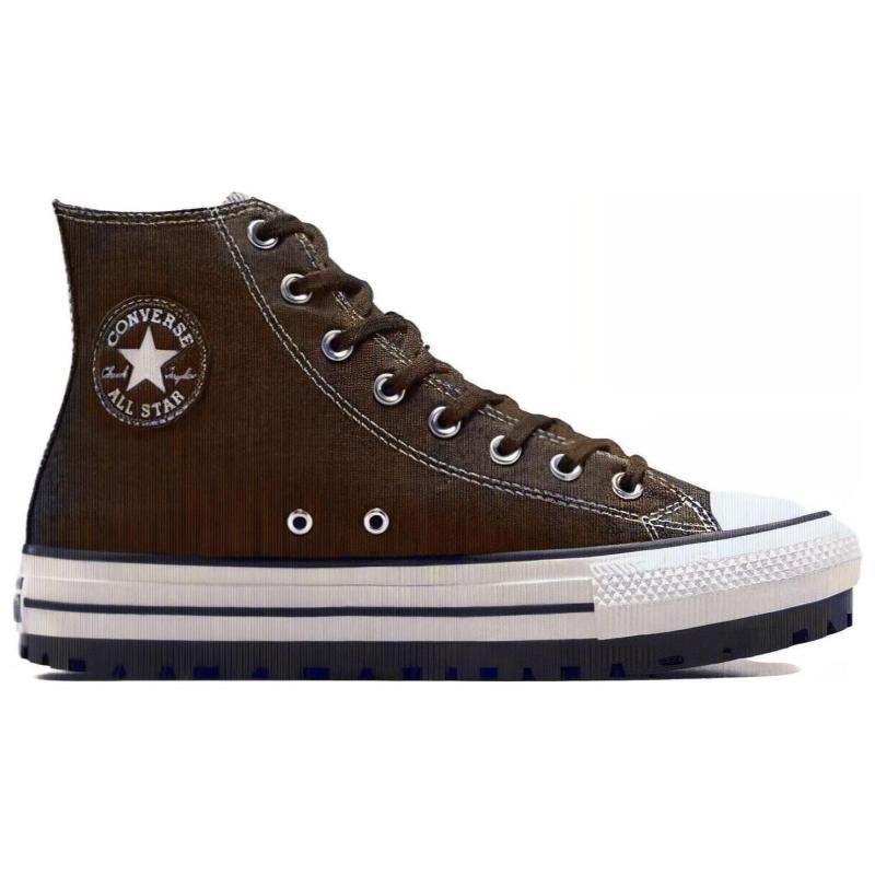 Converse Chuck Taylor All Star Lace-up Abrasion Absorbing High Top Espadrilles Unisex Brown