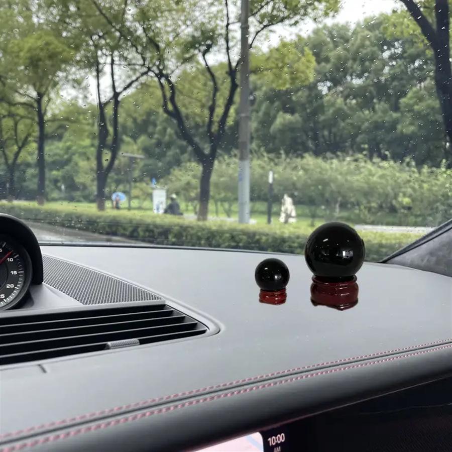 Natural Obsidian Polished Black Crystal Ball Home Decor Ornament