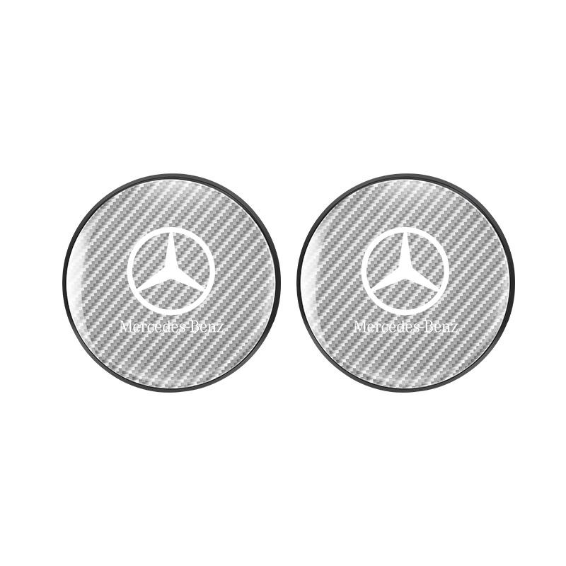 Car Sticker Carbon Fiber Car Water Cup Coaster Pad Non-slip Car Cup Bottle Mat For Mercedes Benz AMG W204 W205 W203 W211 W212 W2