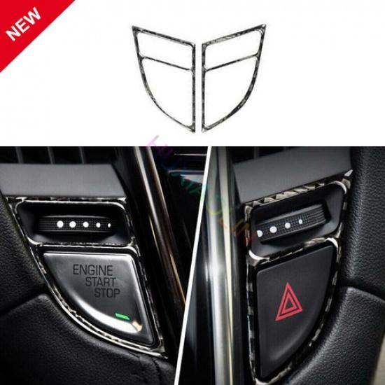 For Cadillac ATS 13-2019 Real Carbon Fiber One-Click Startup Frame Cover Trim