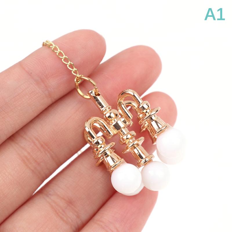1pc 1/6 1/12 Miniature Dollhouse Ceiling Lamp Hanging Lamp Mini Led Lighting Model Home Decoration Doll Furniture Toy