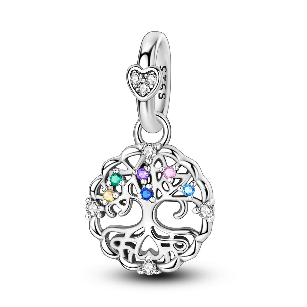 New In Charms Silve Beads Forever Love Heart Sister Family Life Charms Dangle For Bracelet Woman Jewelry Gifts