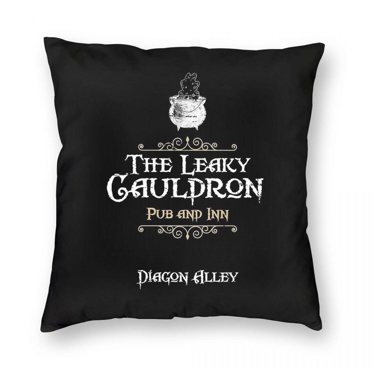 Leaky Cauldron Pub And Inn Square Pillowcase Polyester Linen Velvet Creative Zip Decor Car Cushion Cover Peach skin 18*18(CM)-1Pcs