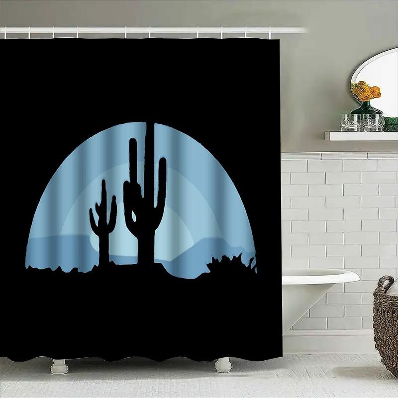 Desert Cactus Shower Curtain Desert Botanical Landscape Nature Themed Bathroom Decor Rustic Southwestern Home Decor Farmhouse Sh