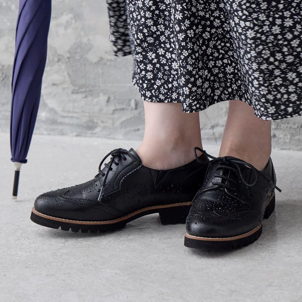 Himiko Water-Resistant Lace-Up Rain Shoes/644102 Black 235