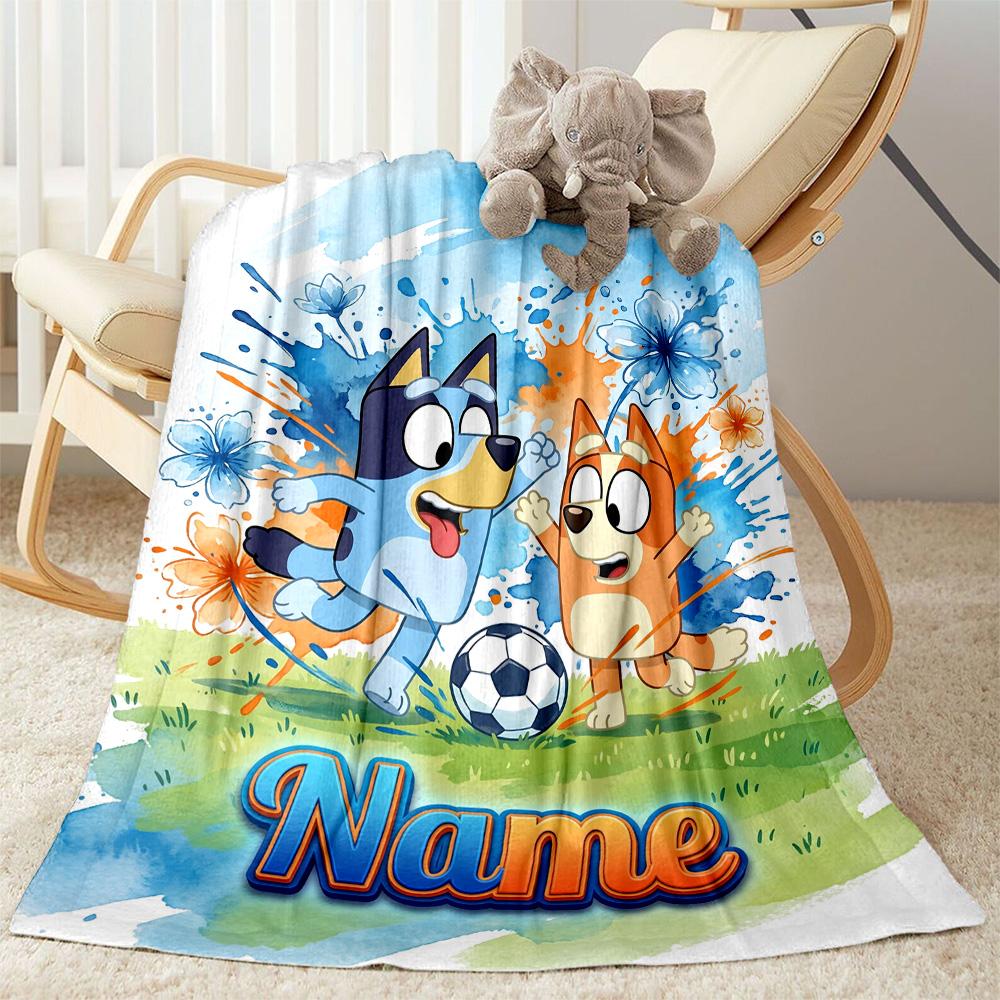 Christmas Soccer Fun Personalized Name Blanket Throw Personalized Blanket Soft & Cozy Perfect for Bedding Office Office Chair Home Decor