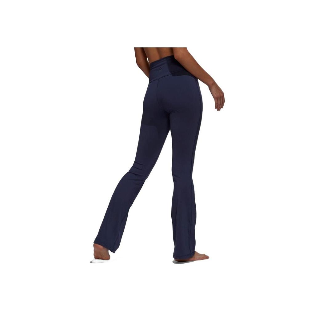 Adidas Solid Color Logo Print Yoga Leggings Women Leggings Navy-Blue HD4456