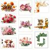 Waterproof Switch Sticker Removable Flower Sticker, Colorful Rose Peony Wall Protective Cover Decals, DIY Light for Bedroom Living Room PVC