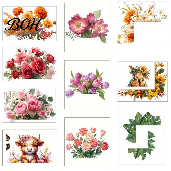 Waterproof Switch Sticker Removable Flower Sticker, Colorful Rose Peony Wall Protective Cover Decals, DIY Light for Bedroom Living Room PVC