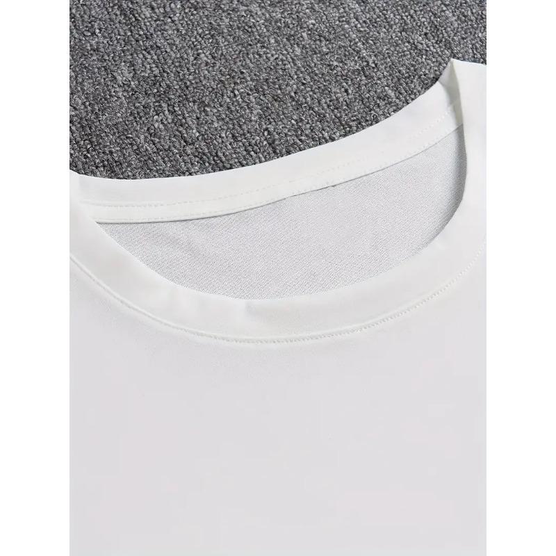 Europäische Größen Herren T-Shirt mit einem Trendigen Lässigen Aufdruck für Die Gym Crew Rundhals Lässig Bequem Vintage Passform Für Männer