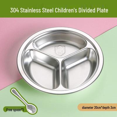 304 Stainless Steel Kids Divided Dinner Plate Set