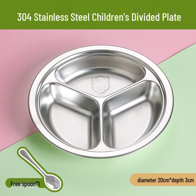 Children s 304 Stainless Steel Divided Dinner Plate