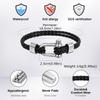Stylish Leather Bracelet for Men Boys,Black Double Layers Leather Rope Bracelets,Trendy Jewelry Gifts to Dad Husband