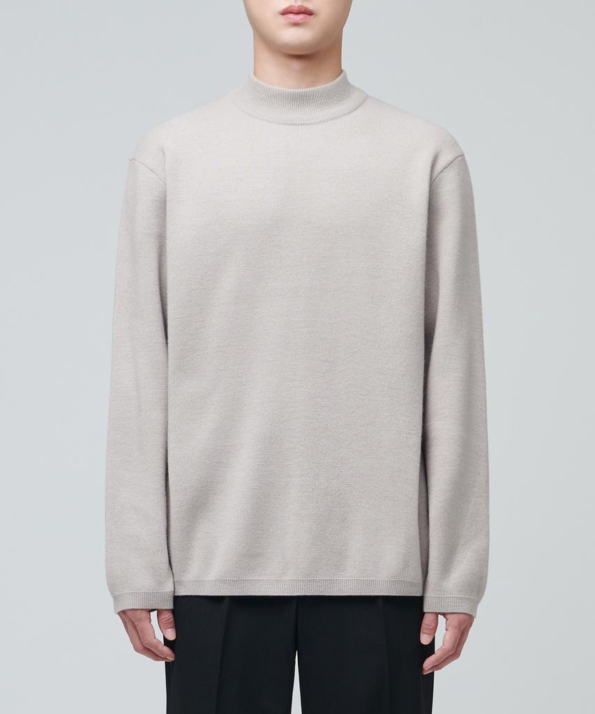 MUSINSA STANDARD Minimal Mock Neck Knit [Mushroom]
