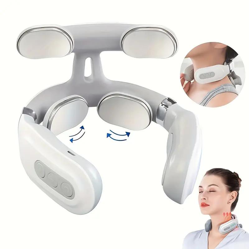 

Portable 4D Electric Neck & Shoulder Massager USB Rechargeable Heating Hot Pressing Magnetic Pulse Neck Massage Instrument білий