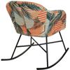 Fauteuil à bascule - VERSA - Saona - Tissu imprimé feuillage - Métal - 1 place