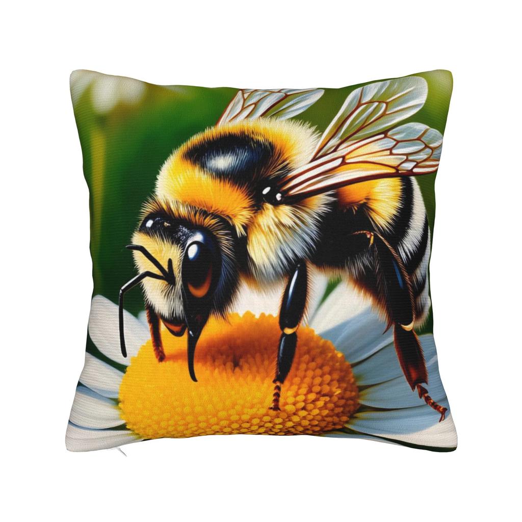 Bee and Flowers Pillow Cover Comfy Cushion Cover Fashion Pillow Case For Sofa Home Decoration