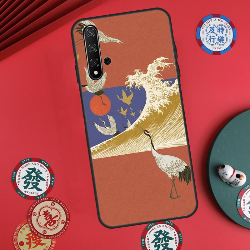 Art Crane Waves For Huawei Nova Y60 Y70 Y90 Y72 Y73 Y61 Y91 7i 8i 11i 12i 12s 9 10 SE P20 P30 P40 Lite Case