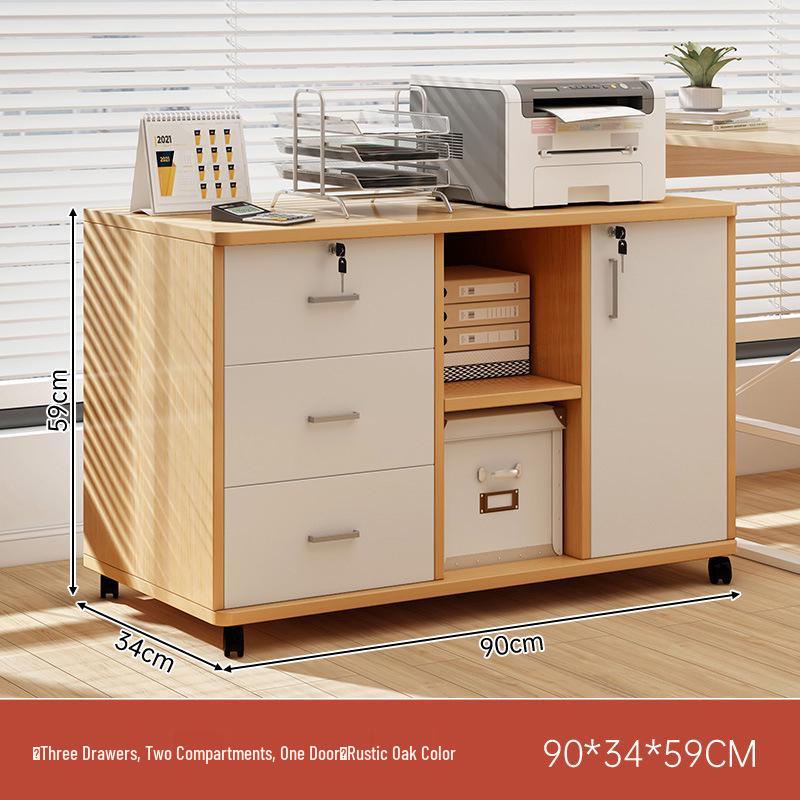 Multi-Layer Office Storage Cabinet with Lock and Drawers