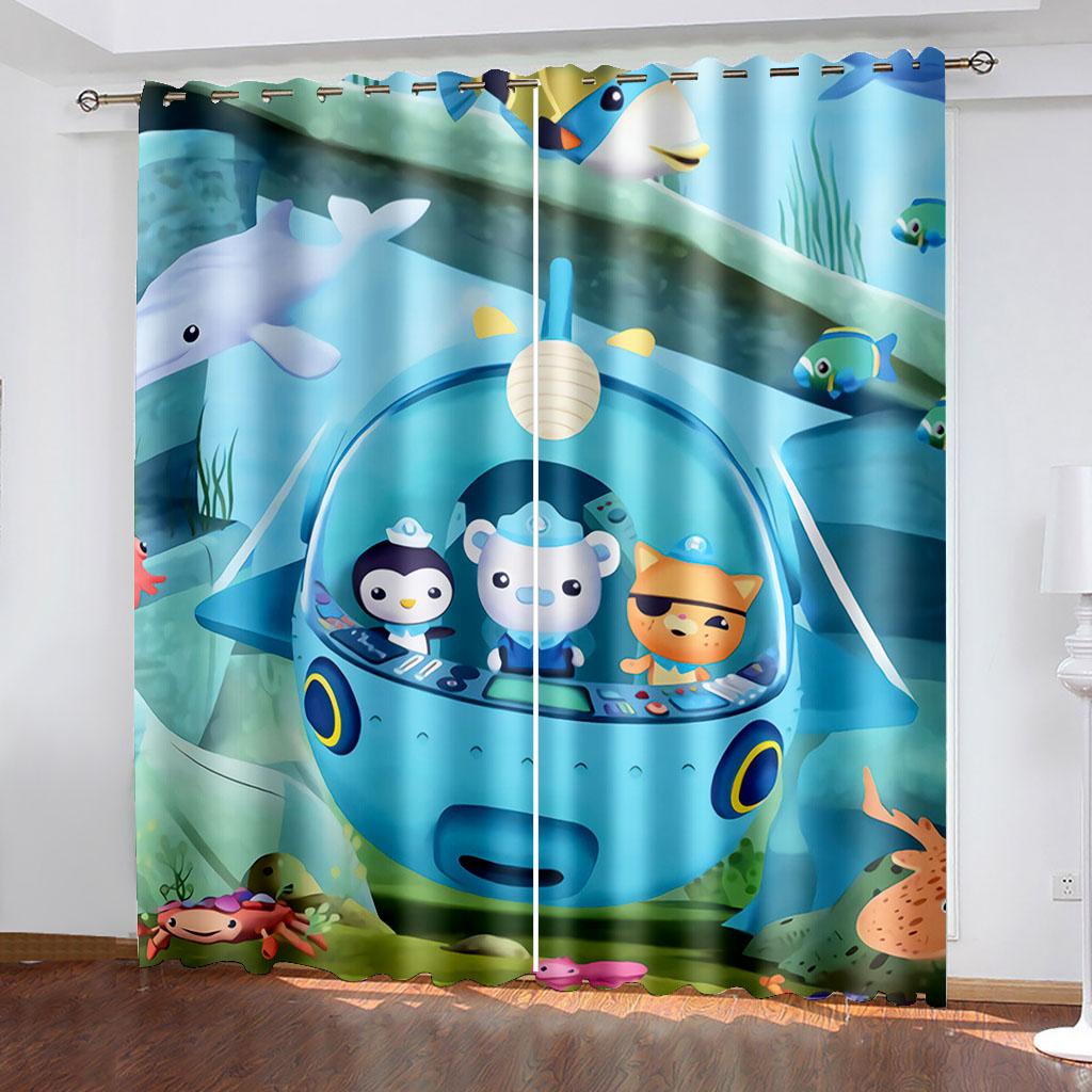 

Тепловые шторы с рисунком животных из мультфильмов, затемняющие шторы для гостиной, для мальчиков и девочек, затемняющие оконные шторы для спальни W132cm x H160cm&Grommet