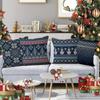 Winter Snowflake Pillowcase 45X45 Pillowcase Navy Blue Christmas Decorations Snowman Throw Pillowcase Cushion Outdoor Courtyard
