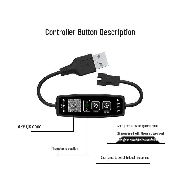 Multicolor Bluetooth LED Dimmer Timer with APP Control and USB Powered Light Strip Controller
