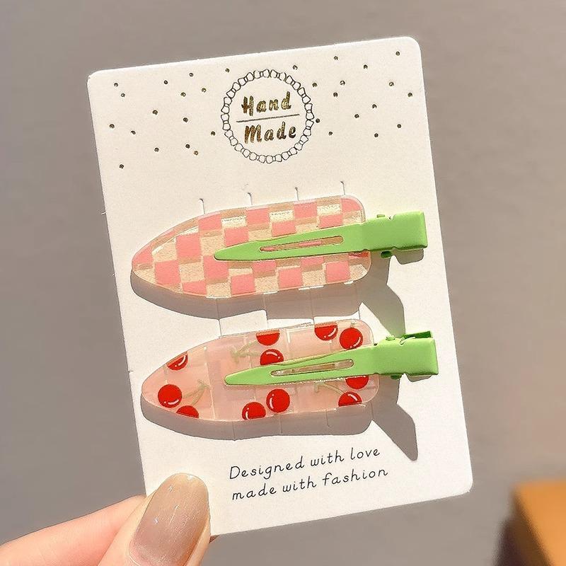

Candy Color Fruit Hair Bang Clip Summer Hairpin No Crease Acrylic Barrette Hair Side Clamp For Girl Hair Accessories