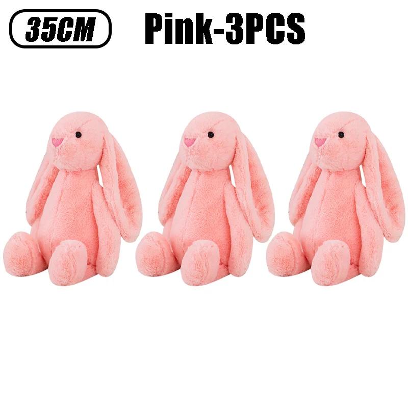 35cm Stuffed Long Ear Rabbit Soft Plush Toy Cute Bunny Cartoon Animal Sleeping Doll Kids Baby Soothing Doll Birthday Easter Gift