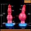 Dragon Flame Inflatable Silicone Dildo with Water Spray and Dog Knot Design for Women
