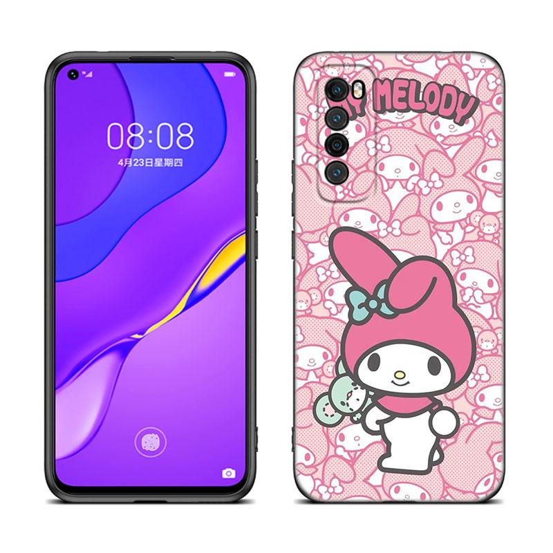 Cute My Melody Black Silicone Phone Case For Huawei Nova 8 9 10 SE 11 Ultra 12 Pro 7i 8i 11i 11E Y70 Plus Y60 Y61 Y71 Y90 Y91