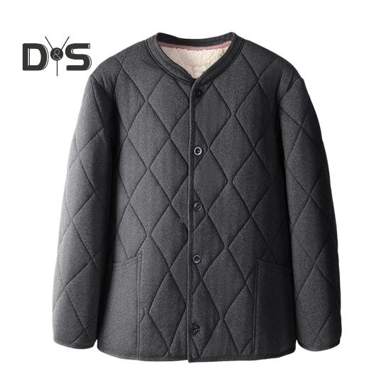 

Мужское пальто с V-образным вырезом и длинным рукавом, однобортная ветрозащитная теплая куртка, однотонная утолщенная бархатная подкладка, верхняя одежда XL серый