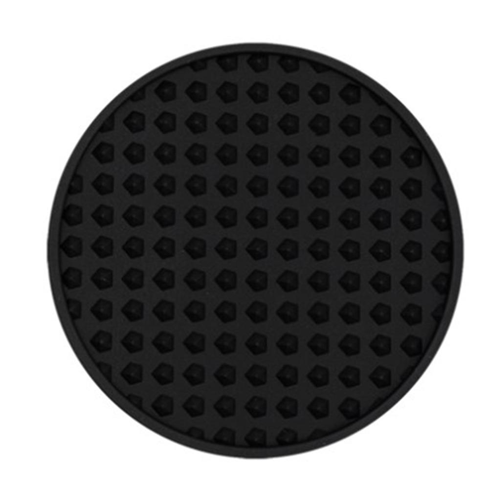 6 Pcs Black Grey Drink Coaster 3.9x3.9 In Non Slip Coaster Heat Resistant Coaster  Stone Table