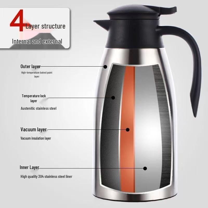 2L Large Capacity Vacuum Insulated 316 Stainless Steel Thermos Flask Kettle