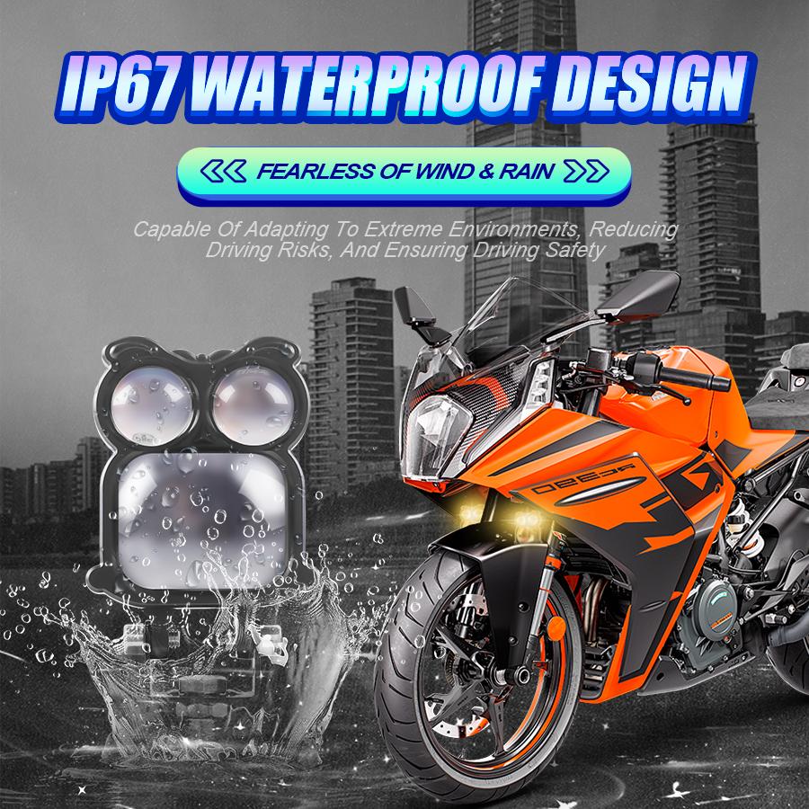 LED Owl Demon Eye Headlight Dynamic Motorcycle Devil Eyes Yellow White Flash Waterproof for Motorbike Car Headlight Accessories