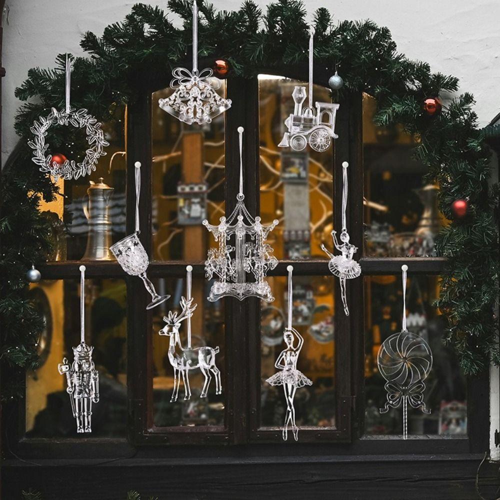 Acrylic Acrylic Christmas Pendants Transparent Hanging Pendant Crystal Christmas Ornaments Clear Simulation Angel Hanging Decor