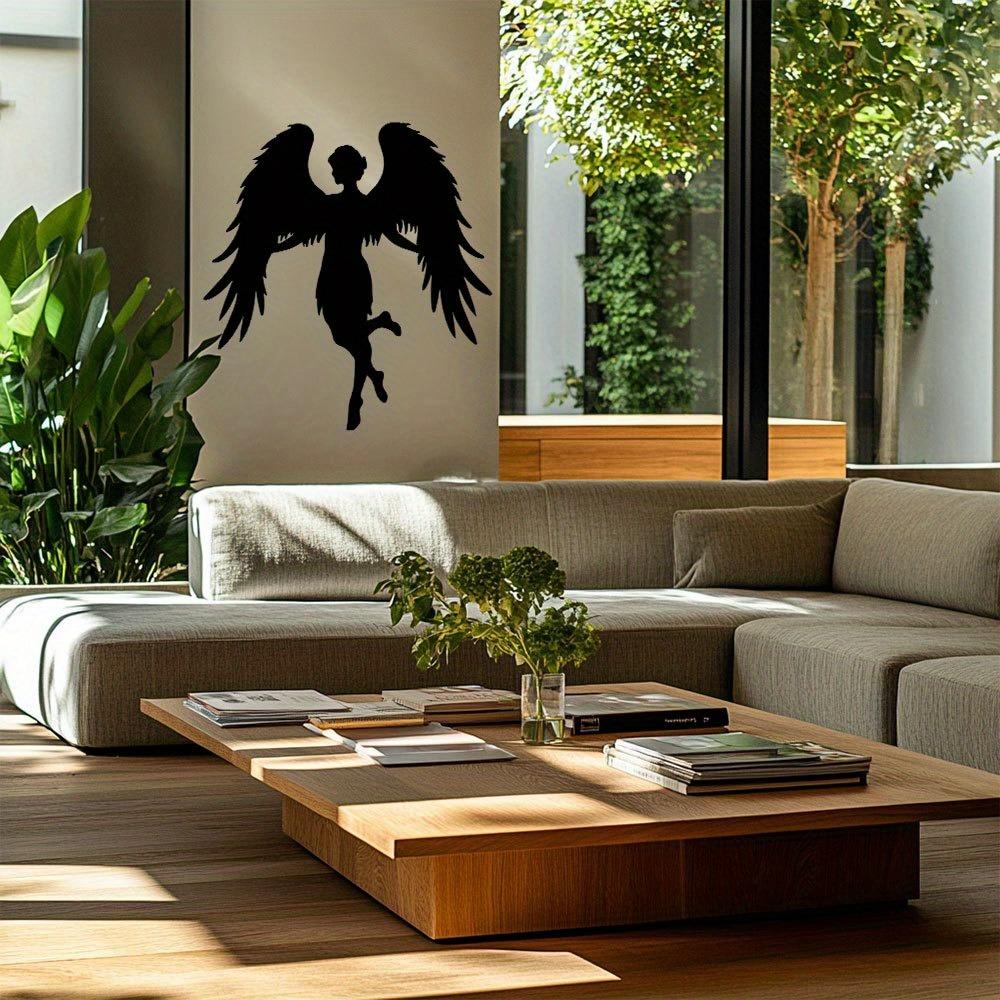 Modern Angel Wings Metal Wall Art Iron Decor for Living Room Bedroom Kitchen Garage Outdoor Garden Sturdy Construction Halloween Home Accent