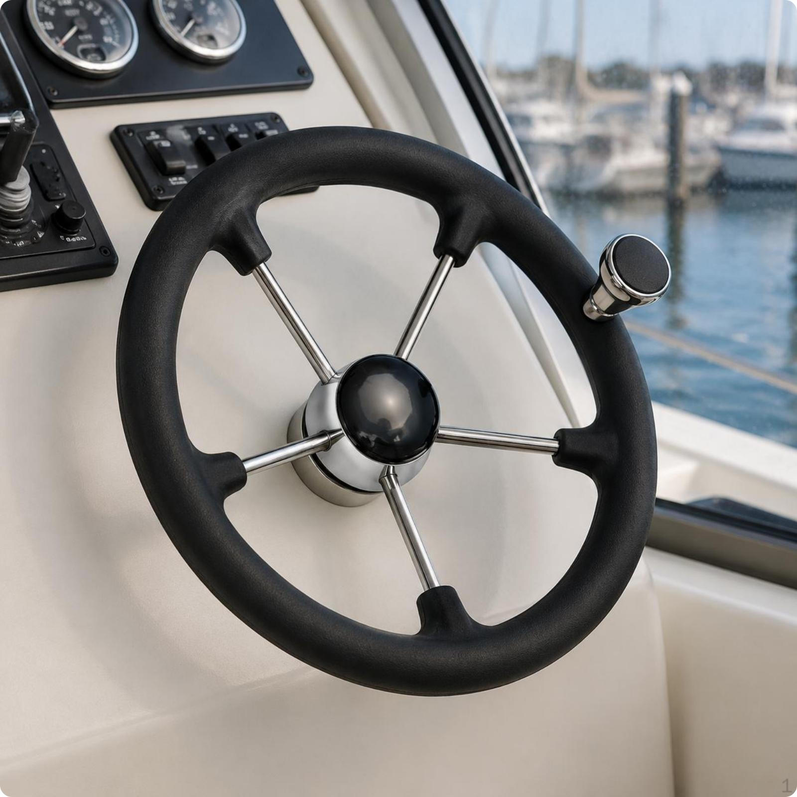 13.5 Inch Stainless Steel Boat Steering Wheel Marine for Boating