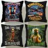 Classic Theme Italian Brainrot Cushion Cover Soft  EasyWash Pillow Case  Versatile for Couch Bed Travel and Office