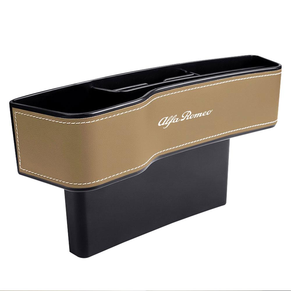 FVLBG1 Leather Car Seat Gap Storage Box Seam Filler Organizer Auto Accessories For Alfa Romeo 159 Giulietta Giulia 147 156 Mito Stelvio